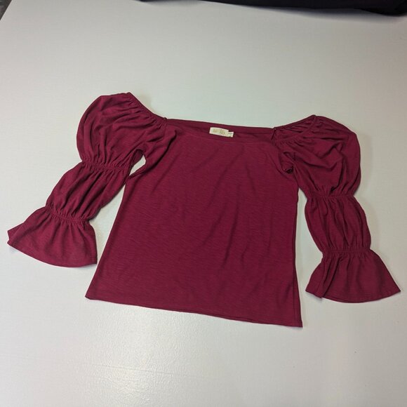 Nation Ltd. Size Small Berry Colored Off-Shoulder Top - Picture 14 of 15